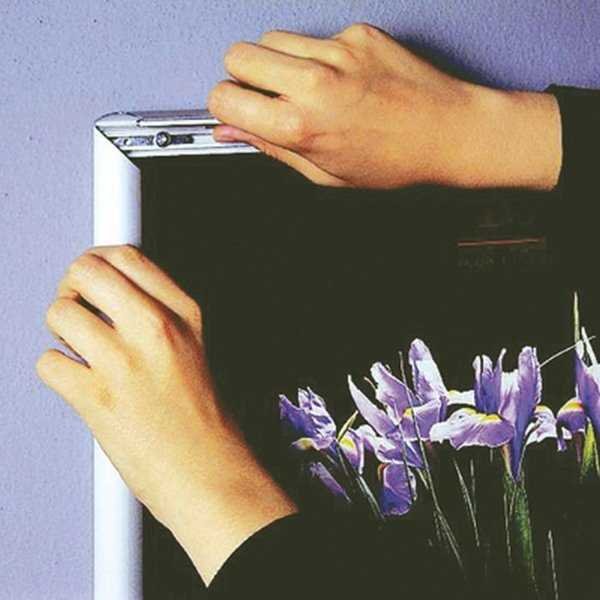 Klikramme med 25mm aluminium profil, sølv