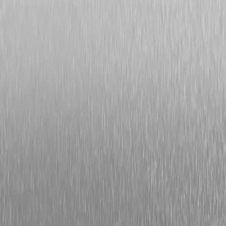 Børstet metaltekstur med fine lodrette linjer, jævn overflade og reflekterende metallisk glans.