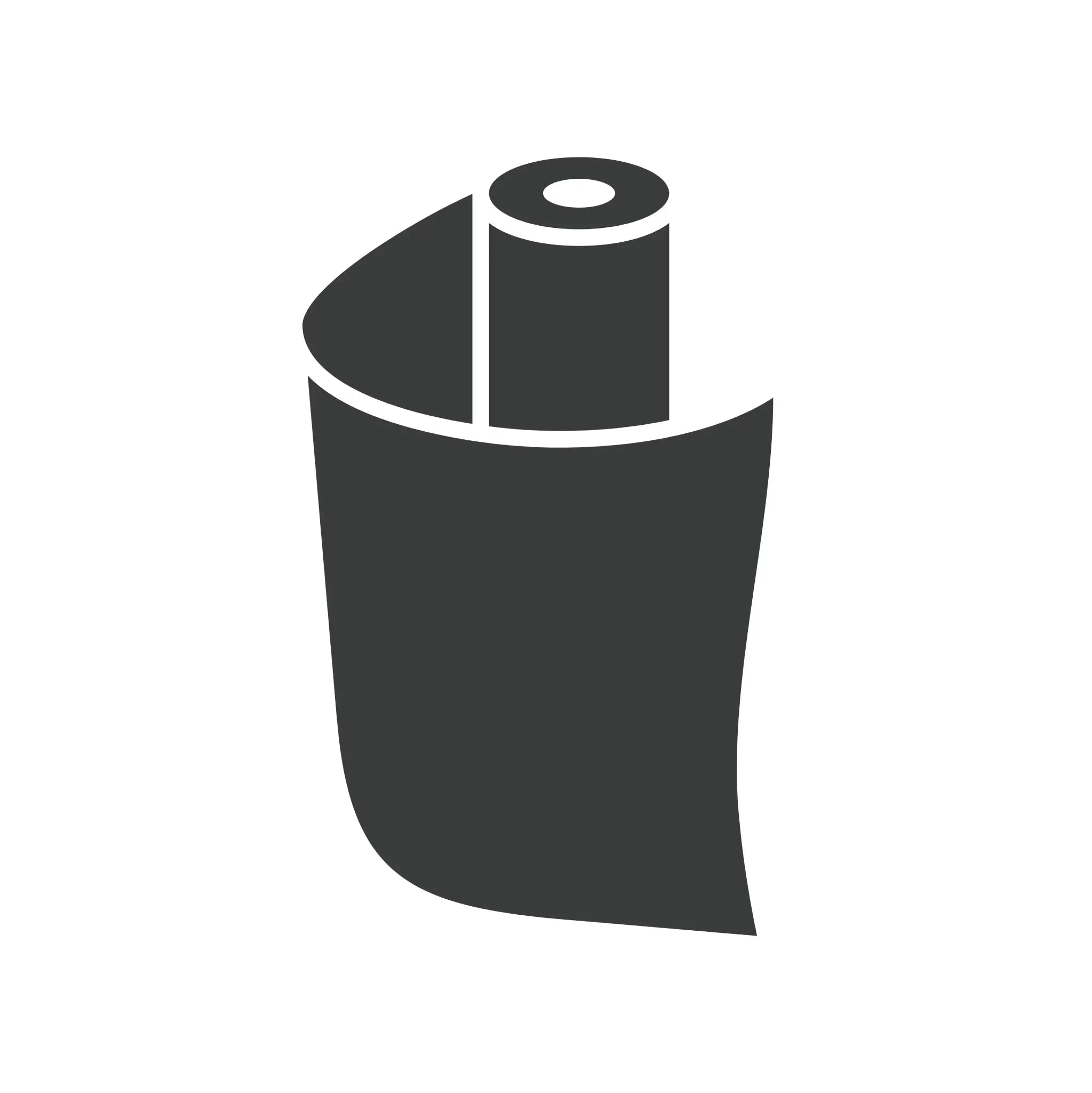 Grafisk fremstilling af en vinylfilm i rulleformat, der viser glat og holdbart materiale.