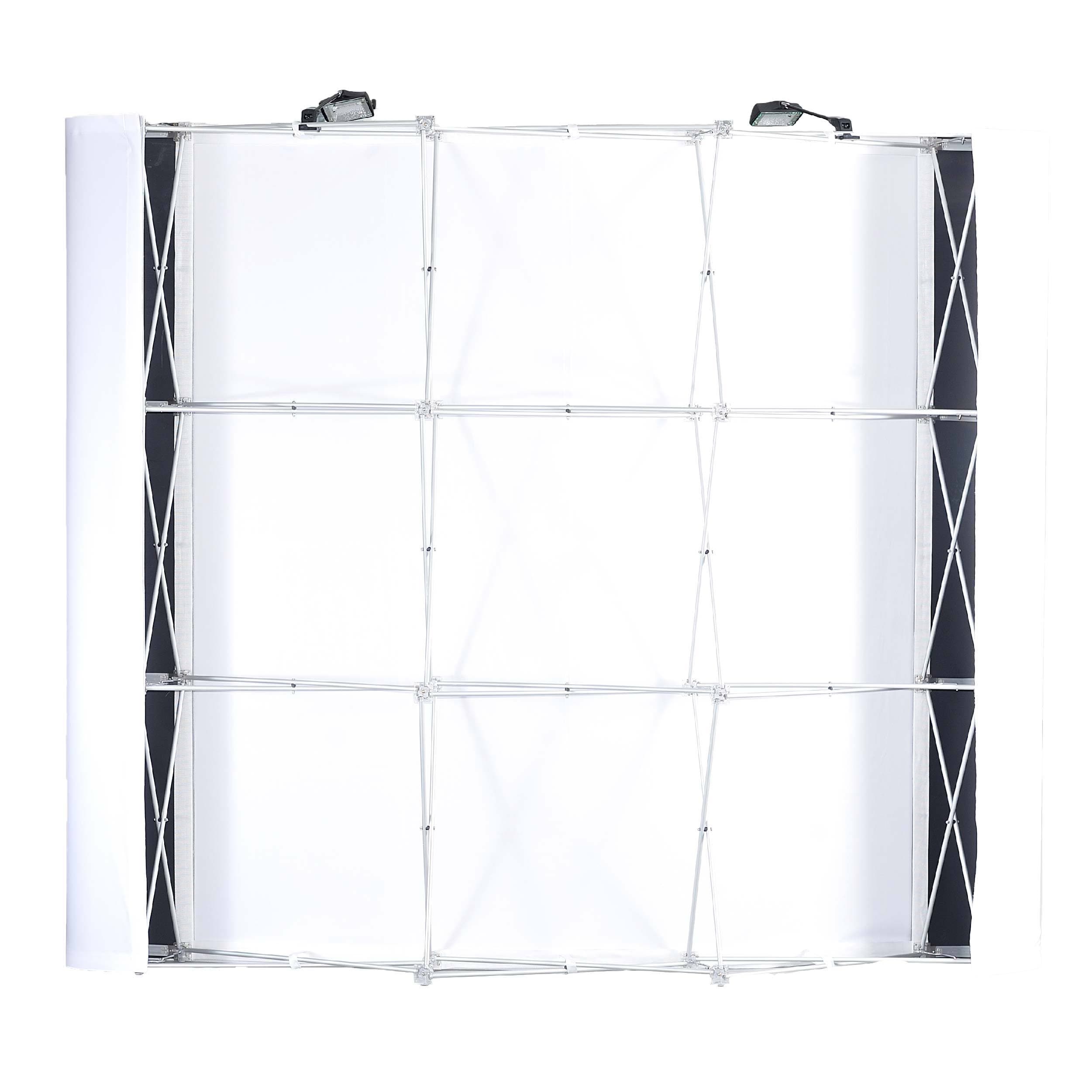 Pop-Up Curved Messevæg, 350x225 cm