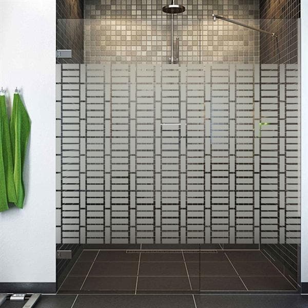 Sandblæst design til bruseniche T9 - 120 cm. - Signcom