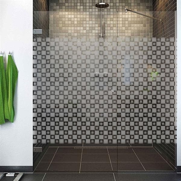 Bruseniche med sandblæst glasdesign, mønsteret frostet for stil og privatliv.