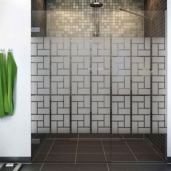 Sandblæst design til bruseniche T3 - 120 cm. - Signcom