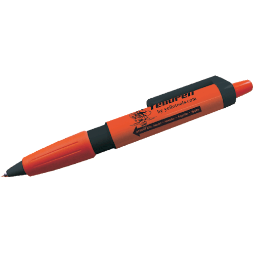 Orange værktøj med sort greb og nålespids, ligner en pen, bruges til præcisionsarbejde med luftbobler.